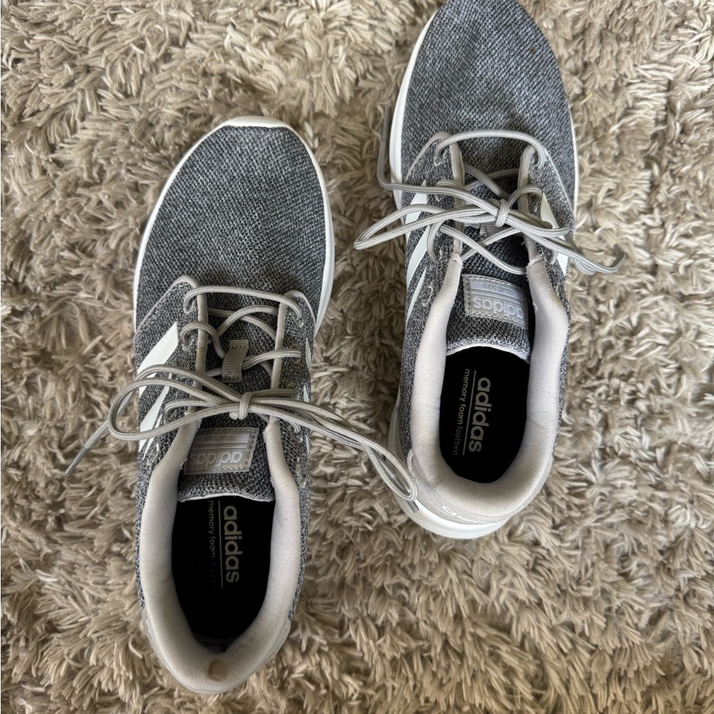 Adidas Charcoal and White Running Shoes